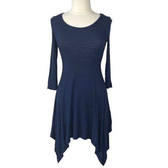 Bailey Blue Womens Dress Blue Scoop Neck Kerchief Hem Size Medium - Picture 1 of 7